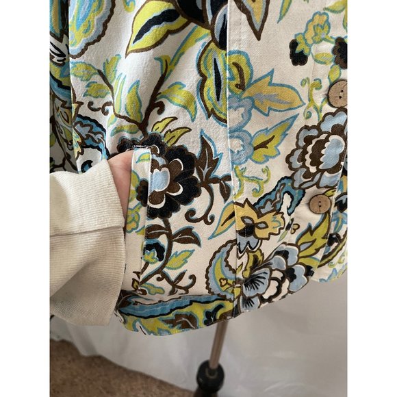 Coldwater Creek White Paisley Print Long Sleeve Jean Jacket - Picture 9 of 13